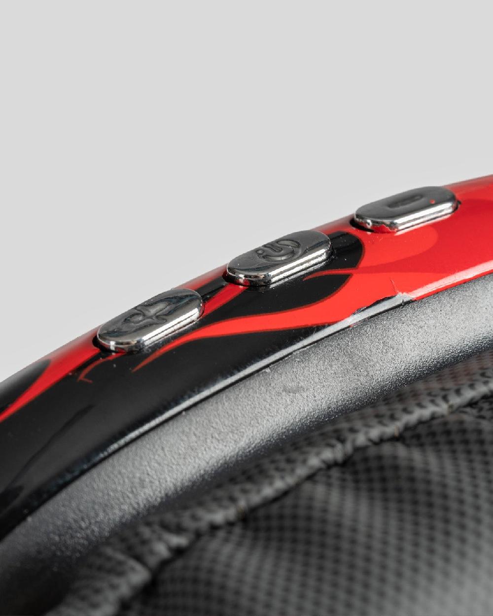 Vision Of Super BLACK HEADPHONES WITH RED FLAMES AND WHITE LOGO Fino Al -60%