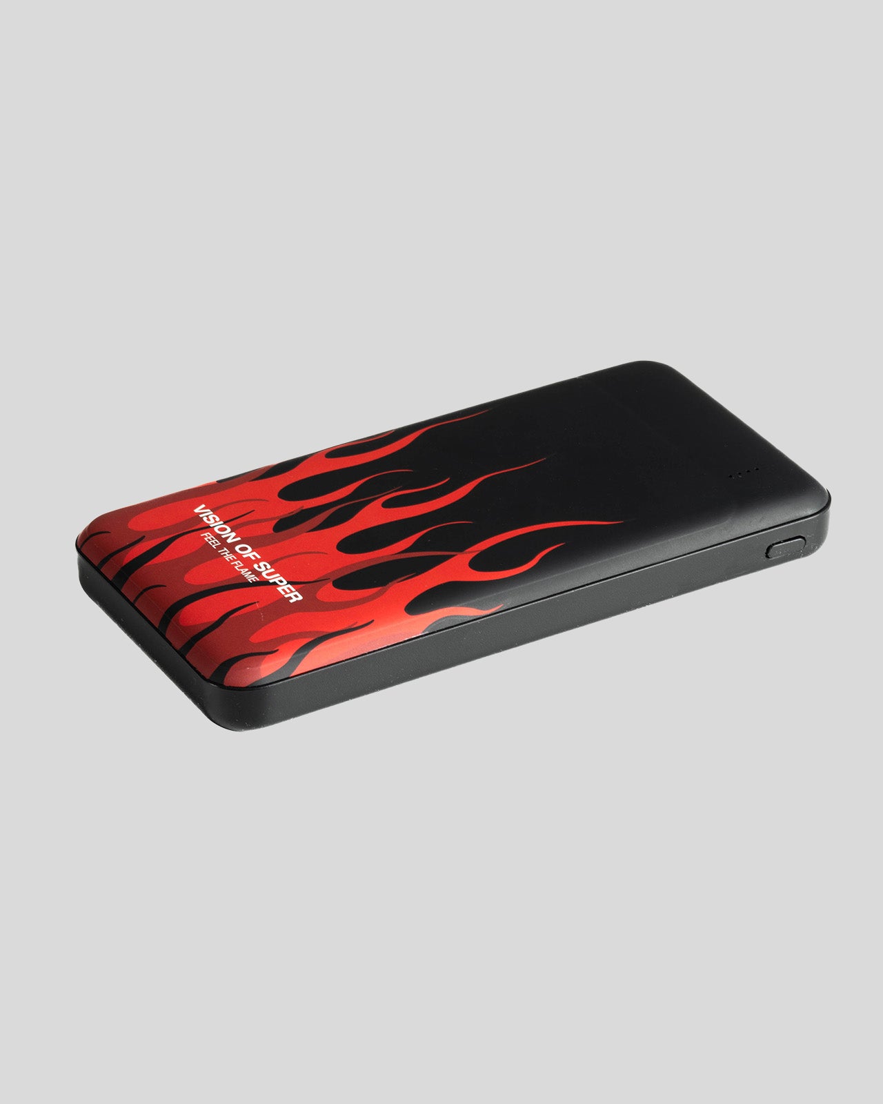 Vision Of Super BLACK POWERBANK WITH RED FLAMES AND WHITE LOGO Shopping Online