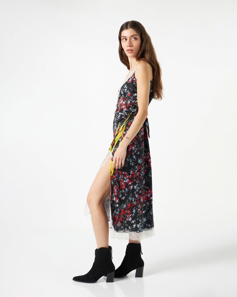 Vision Of Super FINE BLACK DRESS WITH YELLOW FLAMES Presa