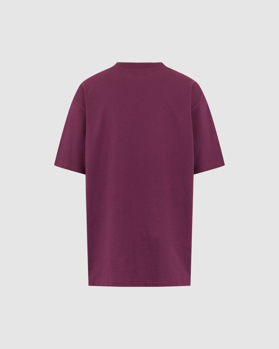 Vision Of Super GRAPE WINE T-SHIRT WITH EMBROIDERED FLAMING HEART Super Saving Price