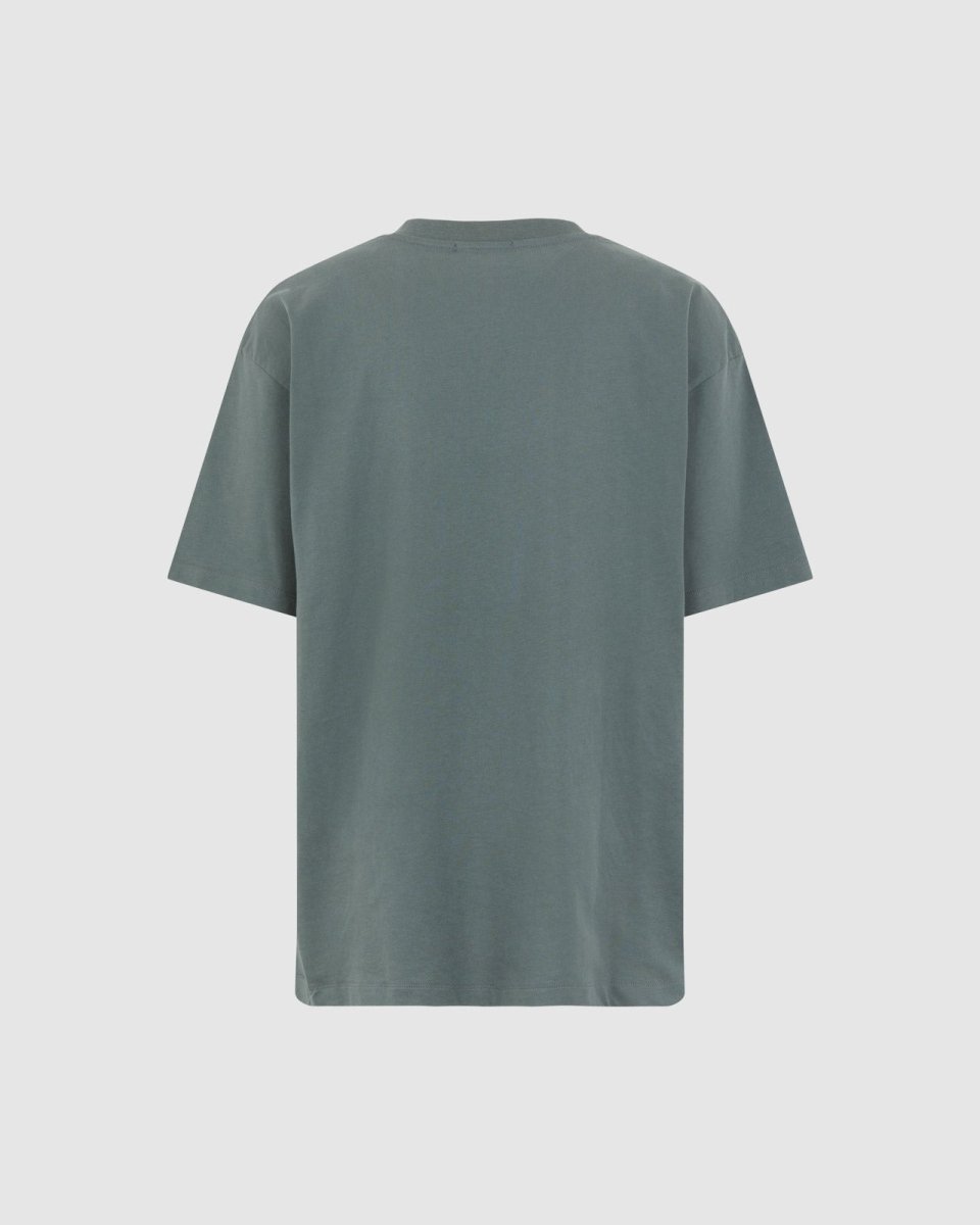 Vision Of Super BALSAM GREEN T-SHIRT WITH EMBROIDERED FLAMING HEART Offerta