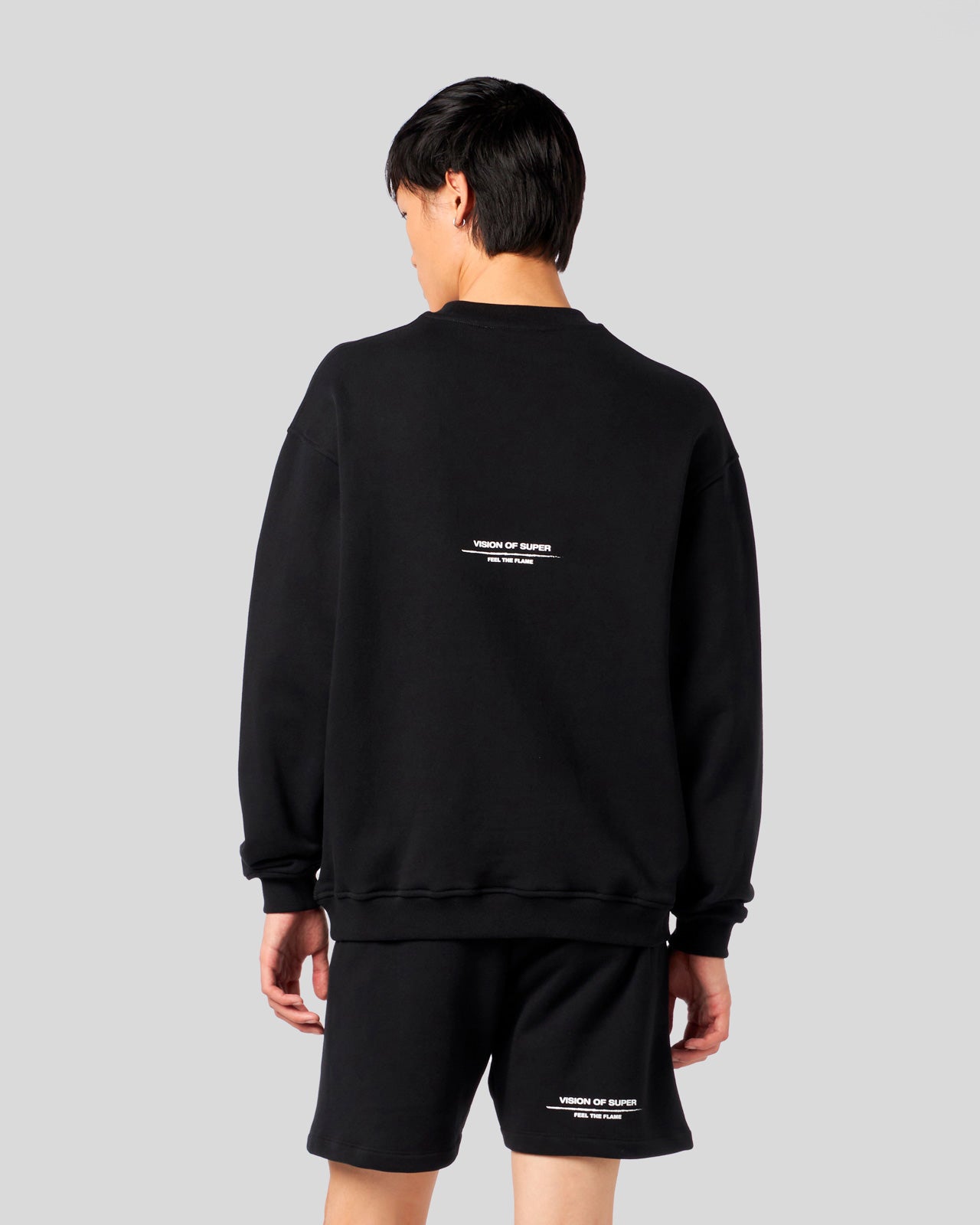 Vision Of Super BLACK CREWNECK WITH FLAMES LOGO Negozio