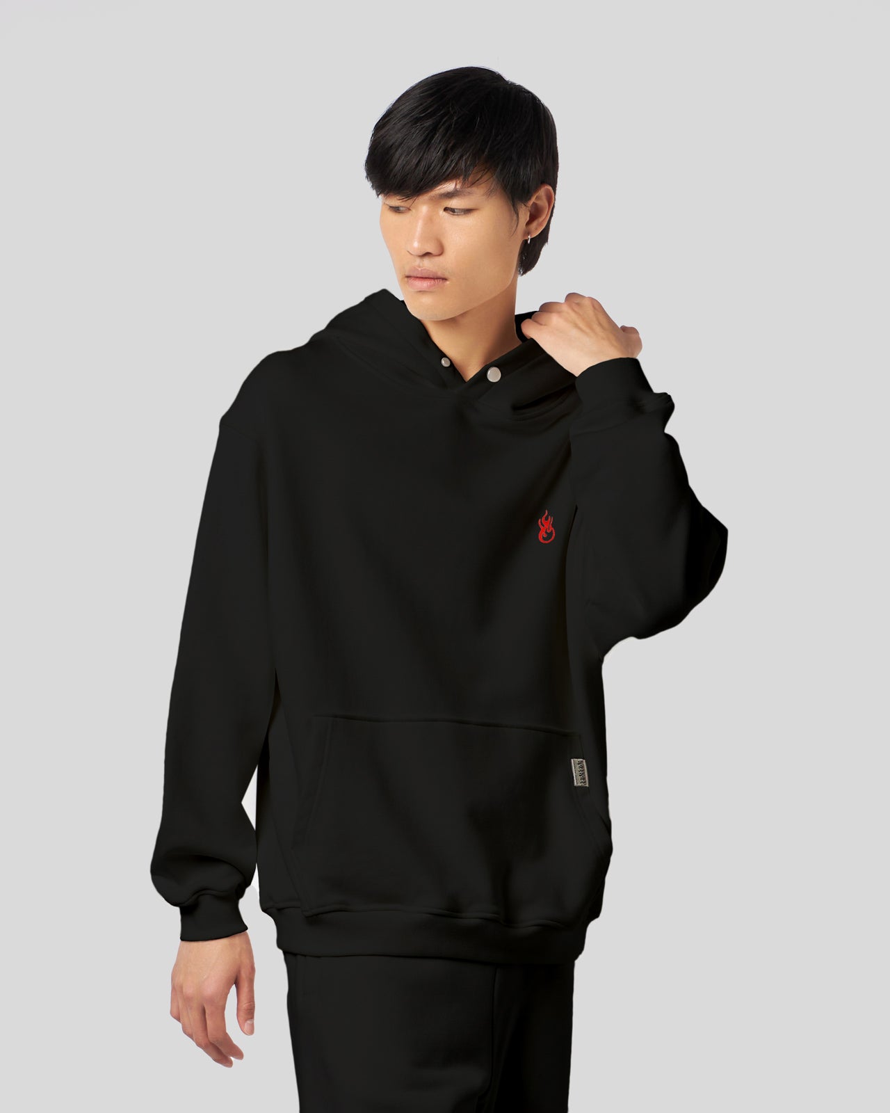 Vision Of Super BLACK HOODIE WITH FLAMES LOGO In Saldo