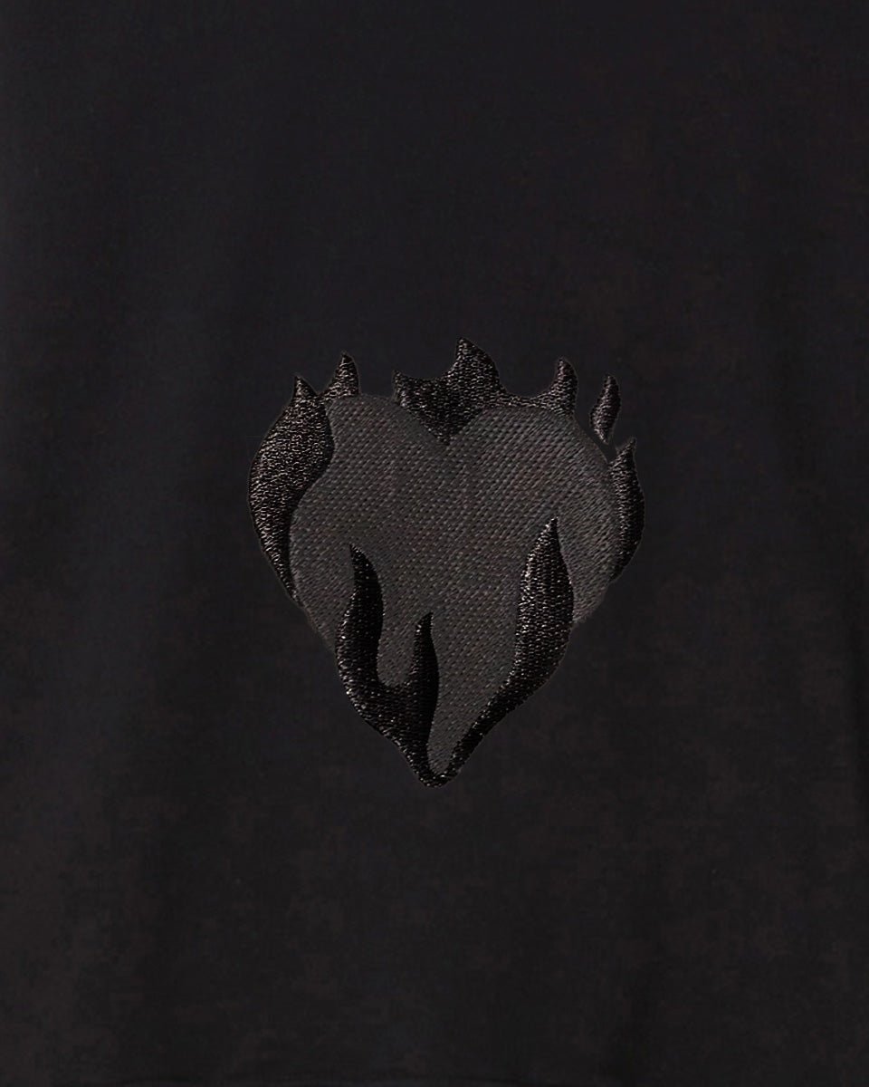 Vision Of Super BLACK CREWNECK WITH EMBROIDERED FLAMING HEART 2025