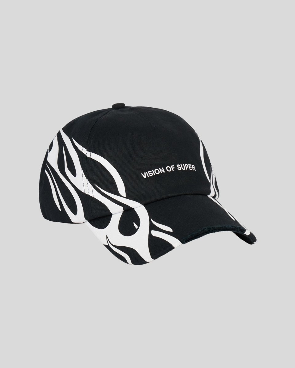 Vision Of Super BLACK CAP WITH WHITE TRIBAL PRINT Sottocosto