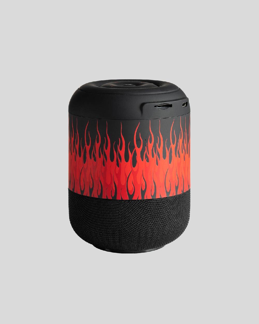 Vision Of Super BLACK SPEAKER WITH RED FLAMES AND WHITE LOGO Saldi