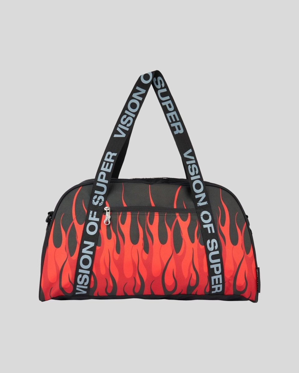 Vision Of Super BLACK GYM BAG WITH TRIPLE FLAMES Hotsell