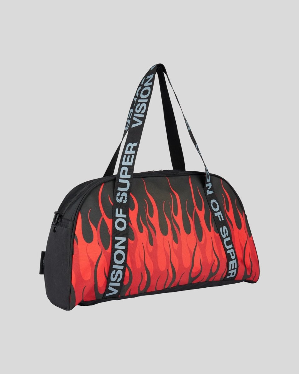 Vision Of Super BLACK GYM BAG WITH TRIPLE FLAMES Hotsell