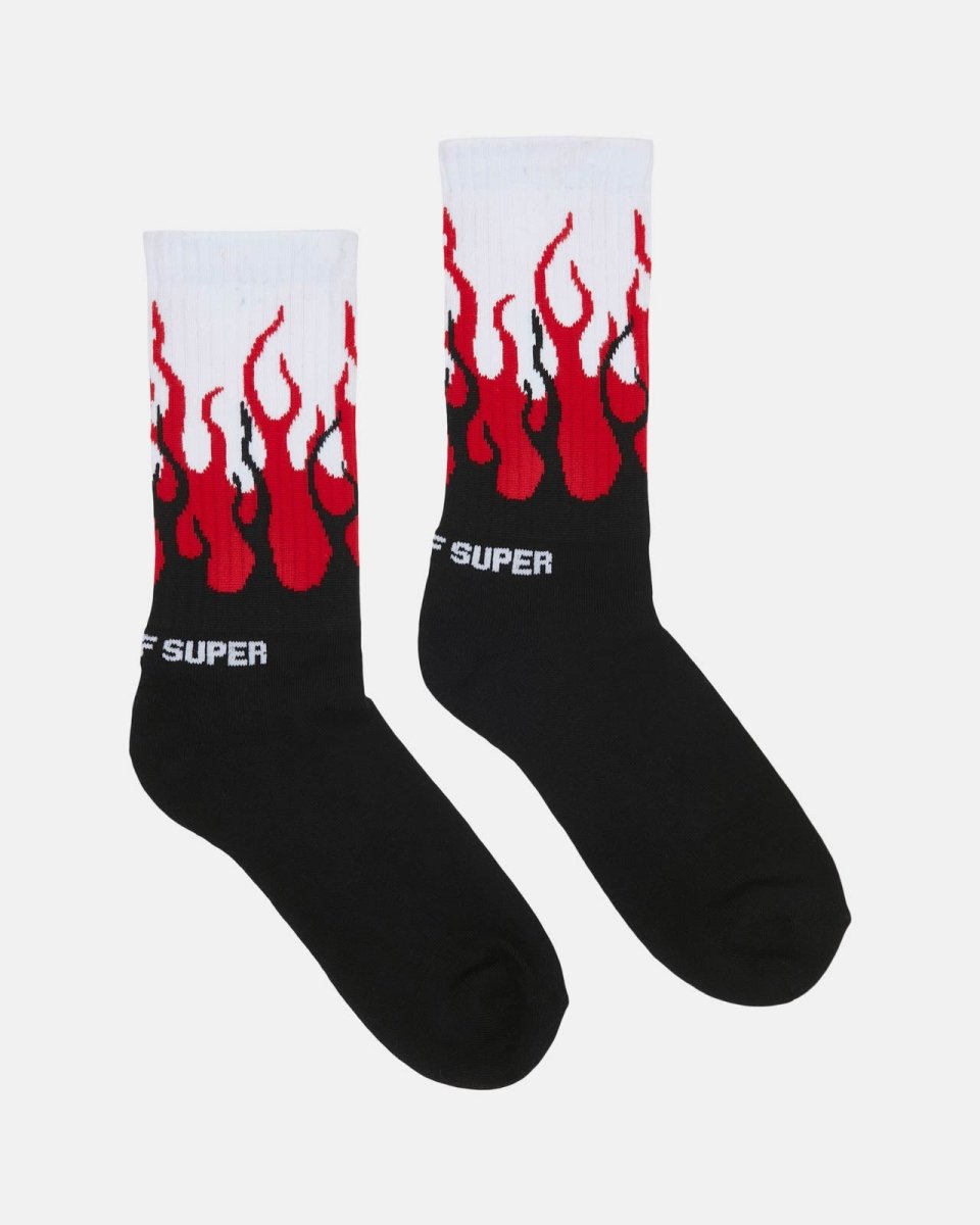 Vision Of Super RED DOUBLE FLAMES SOCKS 2025