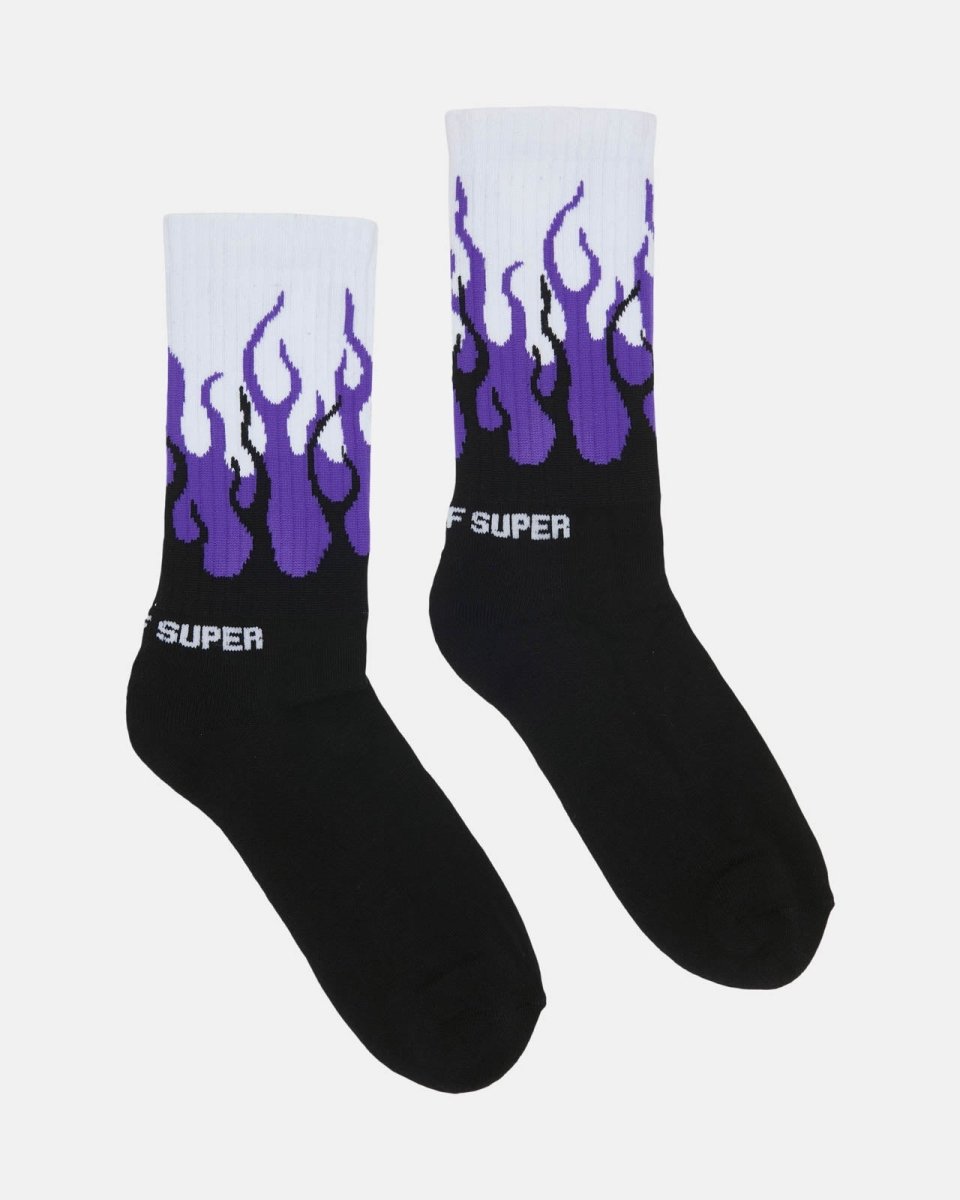 Vision Of Super PURPLE DOUBLE FLAMES SOCKS 2025