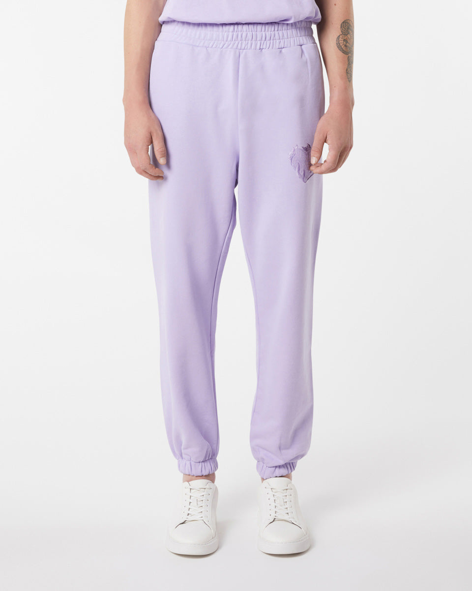 Vision Of Super LILAC PANTS WITH EMBROIDERED FLAMING HEART Acquista Ora