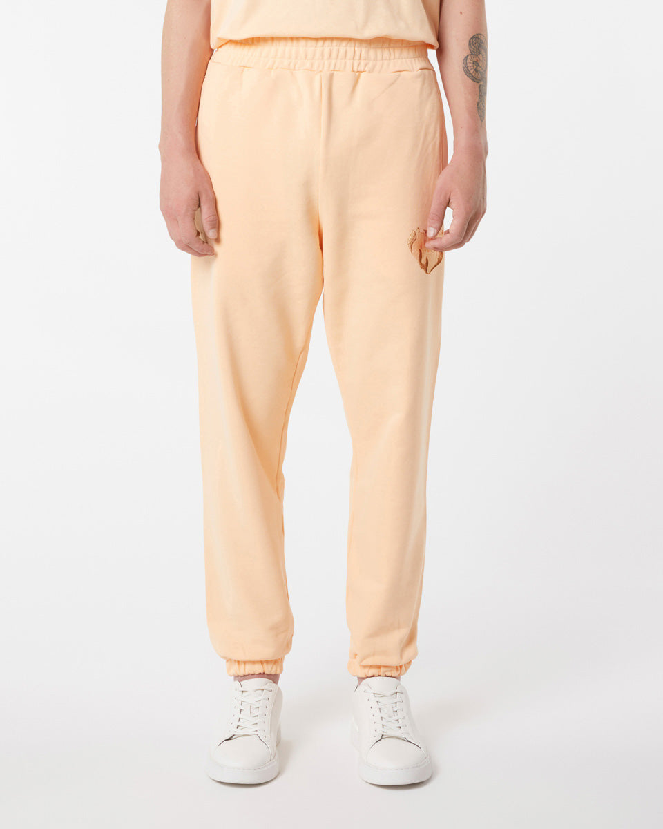Vision Of Super PEACH PANTS WITH EMBROIDERED FLAMING HEART Promozione Limitata