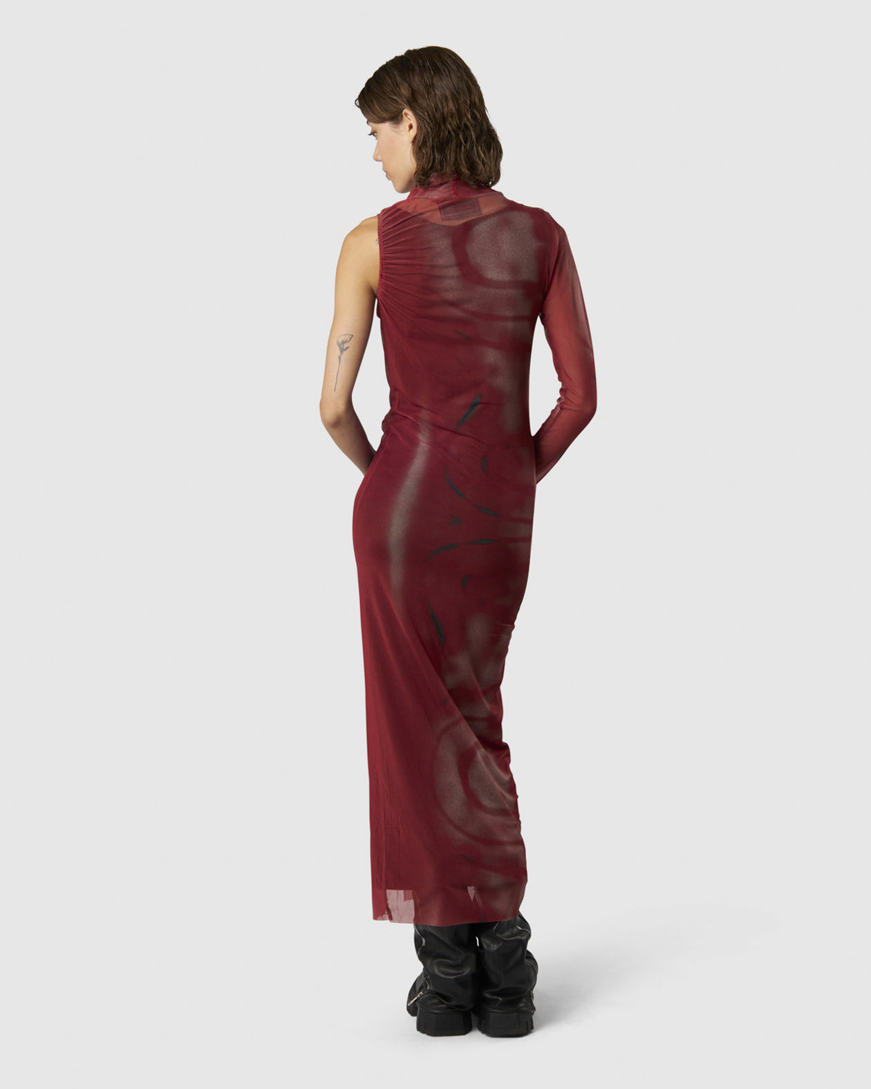 Vision Of Super ASYMMETRICAL LONG DRESS WITH RED GOTHIC GRAPHIC I Più Venduti