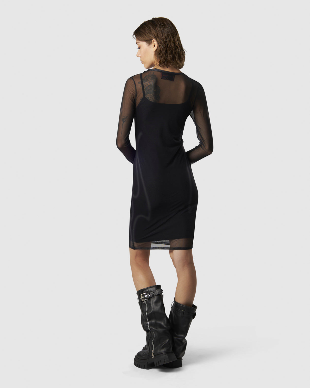 Vision Of Super BLACK DRESS WITH SAND TRIBAL FLAMES Moda