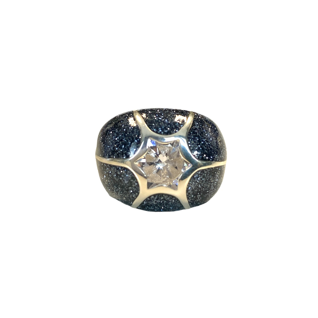 D'AMICO Anello Stella Glitter Blue Navy