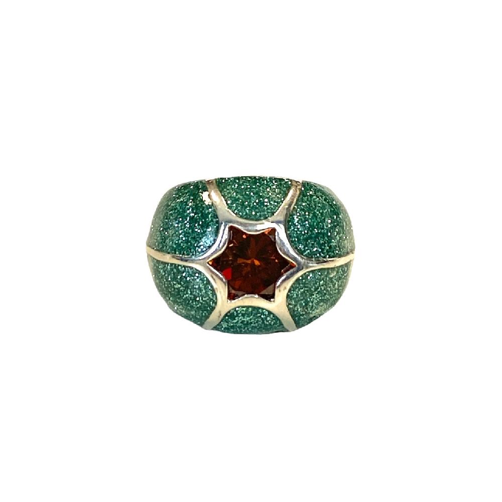 D'AMICO Anello Stella Glitter Green