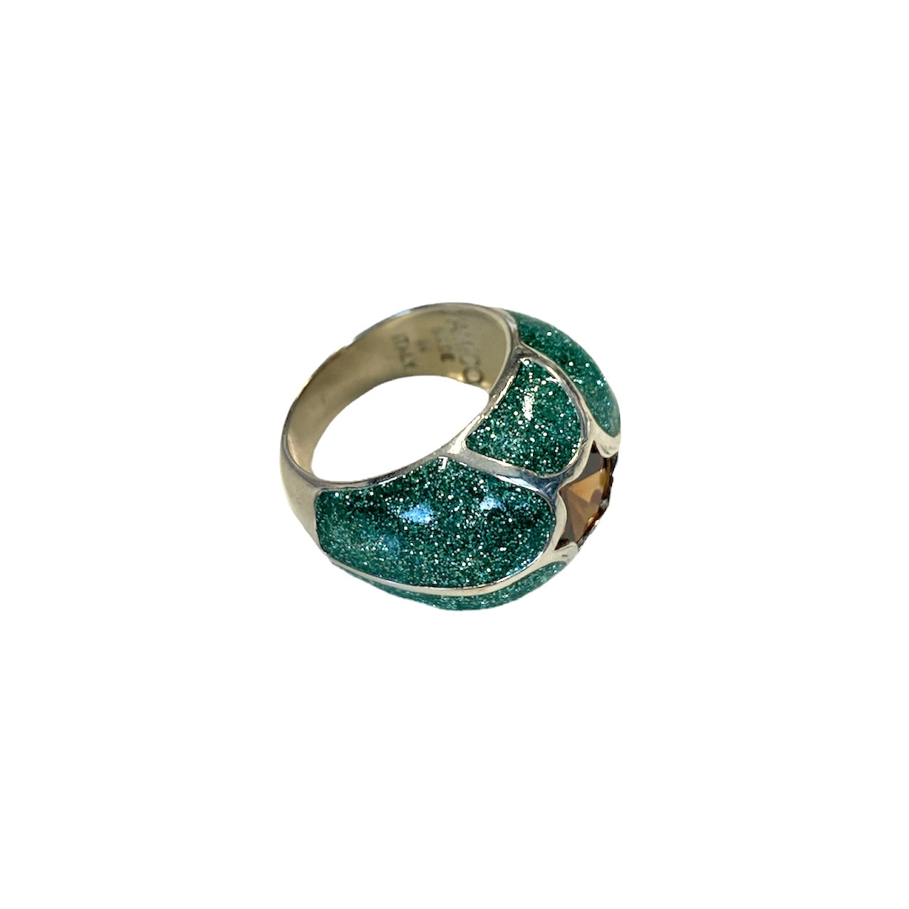 D'AMICO Anello Stella Glitter Green Consegna Veloce