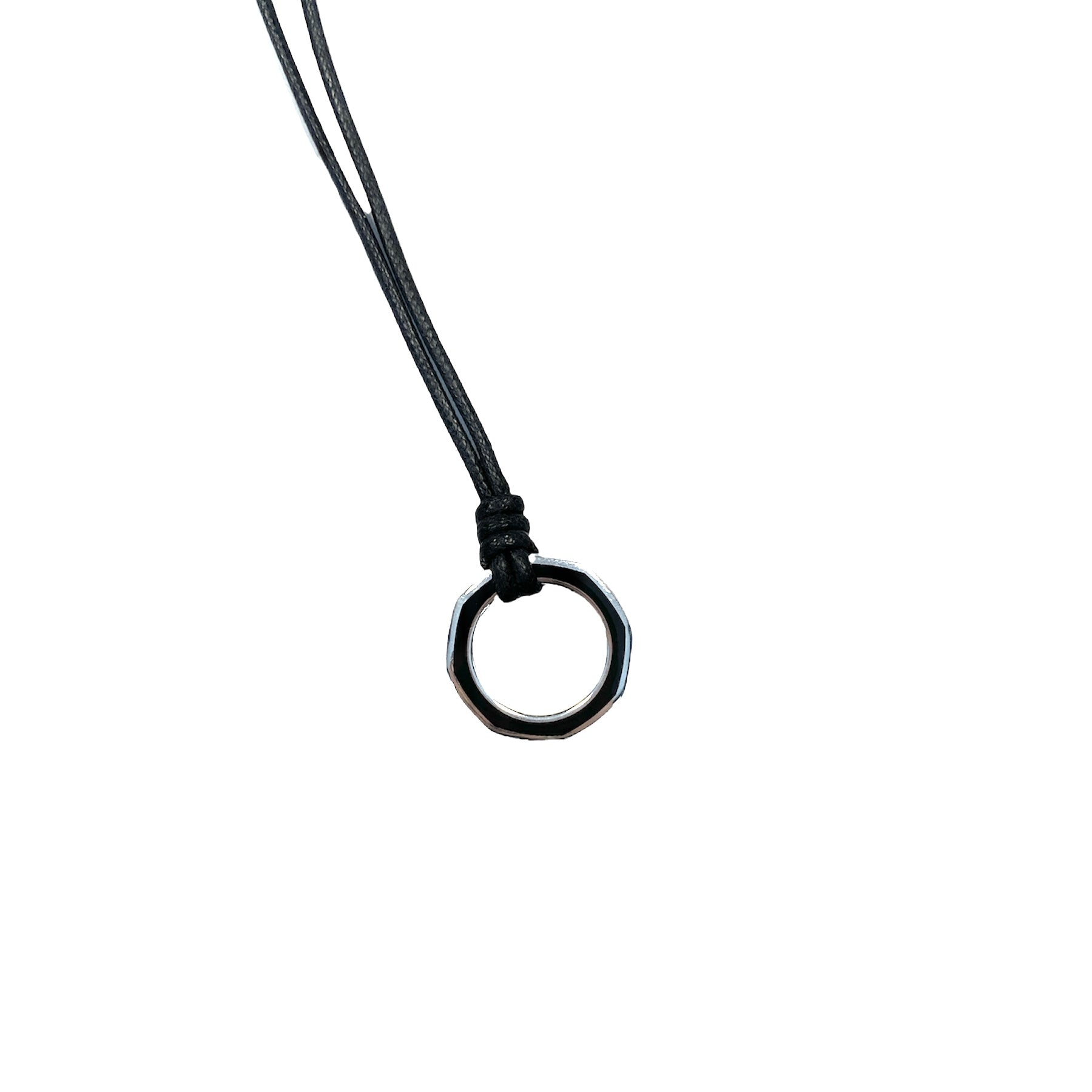 D'AMICO Collana Anella Laccata Nera + Cordone Cerato Nera Presa