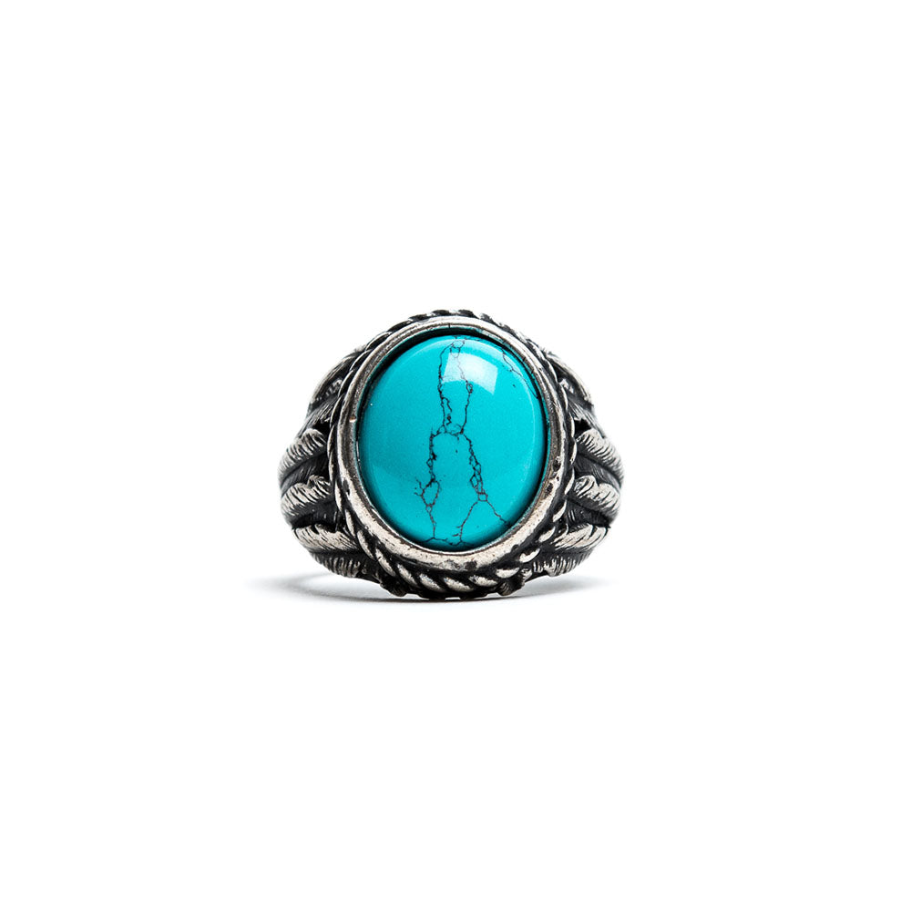 D'AMICO Anello Piume con Turchese Hotsell