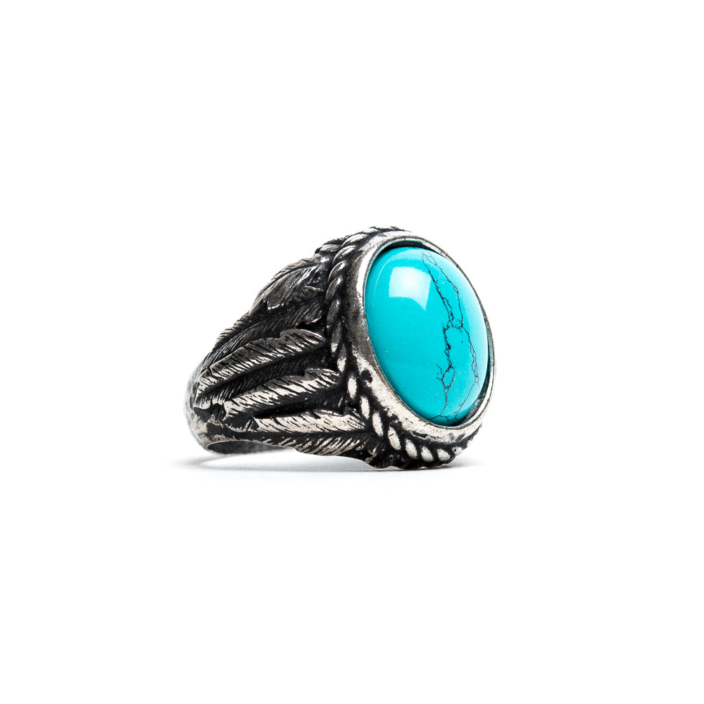 D'AMICO Anello Piume con Turchese Hotsell