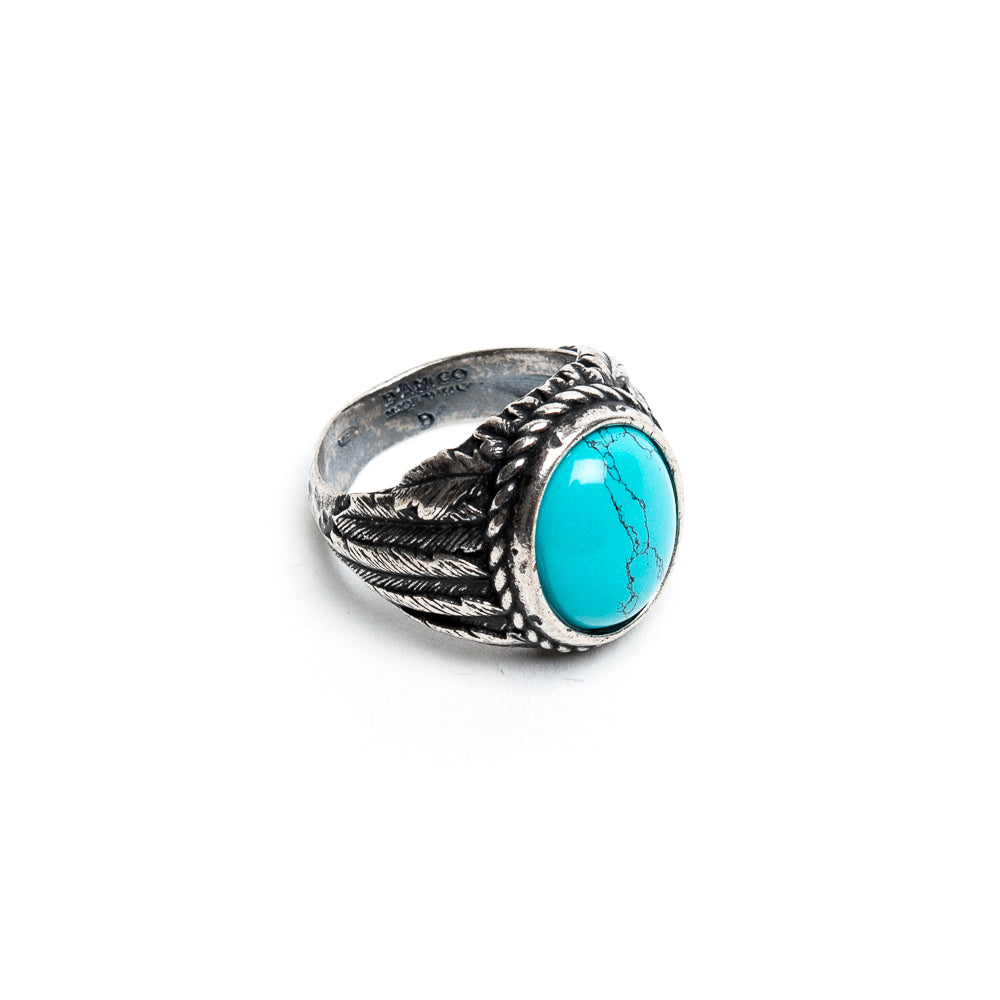 D'AMICO Anello Piume con Turchese Hotsell