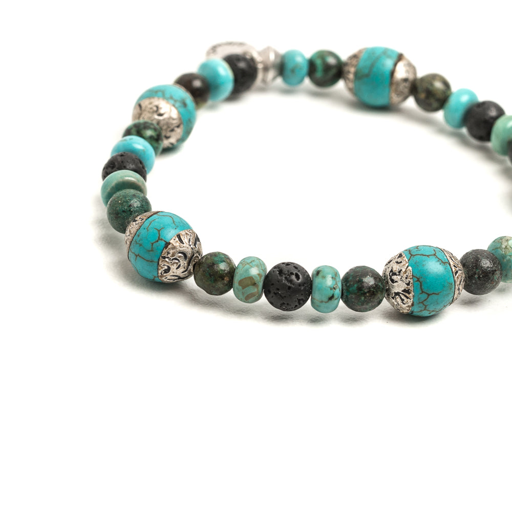 D'AMICO Bracciale Rajat / Elastico Fusion Turchese Tibet Vendita Economica