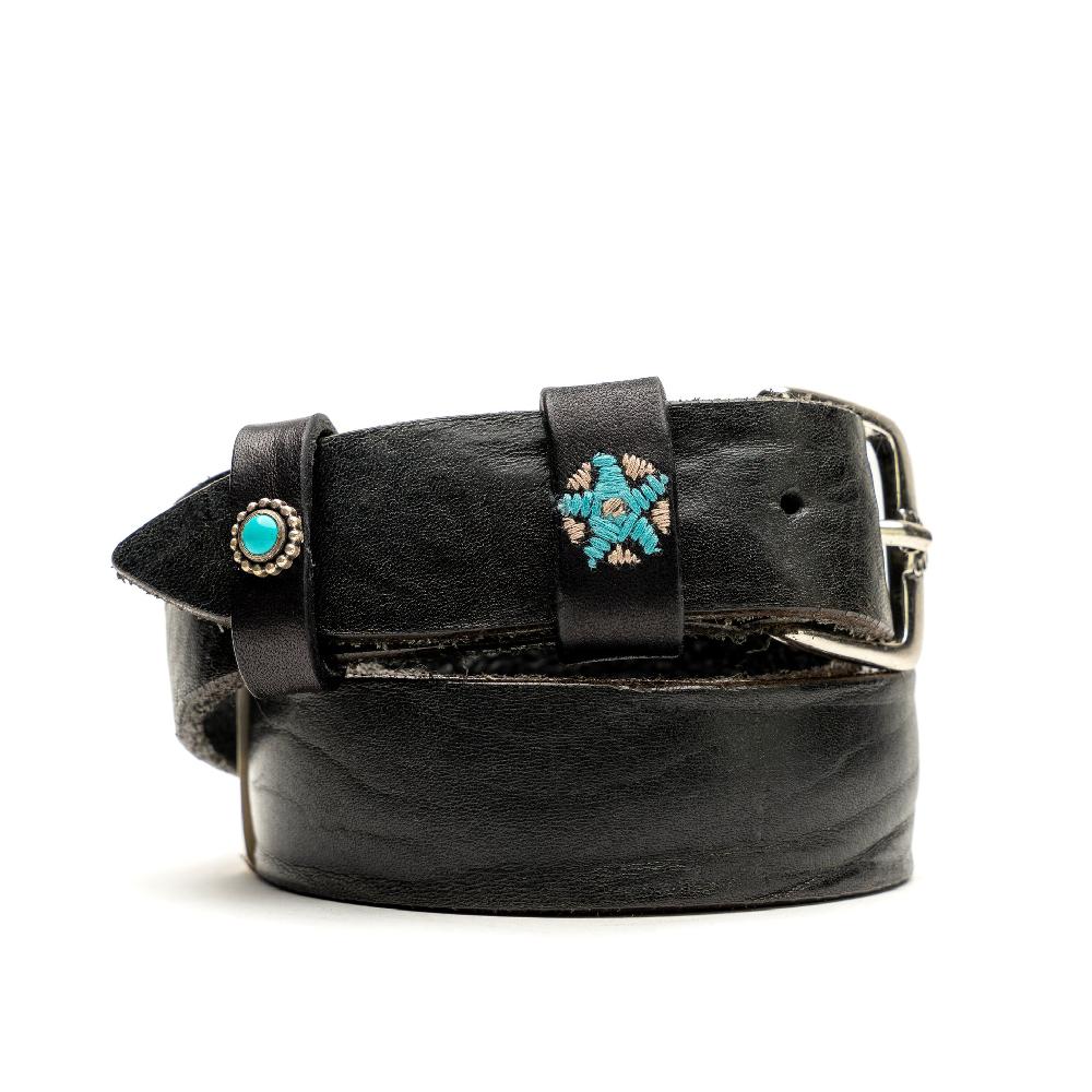 D'AMICO Cintura Cuoio Vintage Nero Passanti Decorati Fino al 60% di sconto