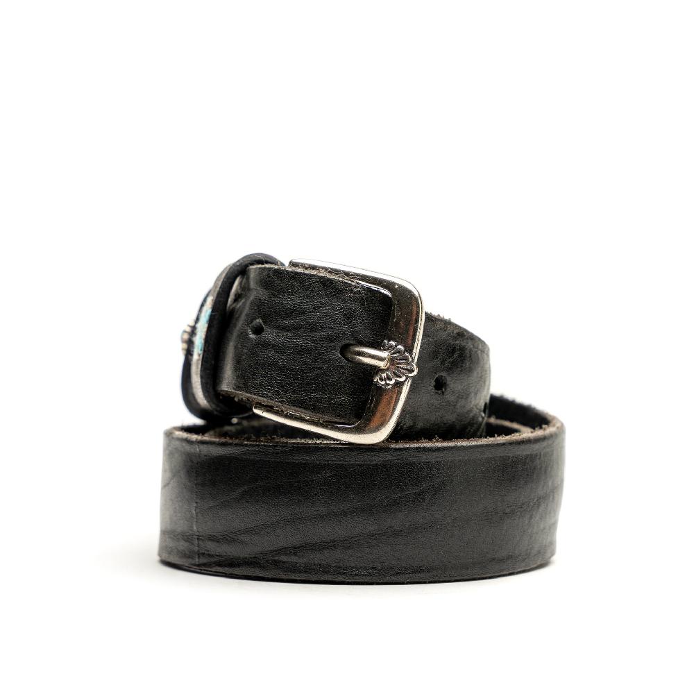 D'AMICO Cintura Cuoio Vintage Nero Passanti Decorati Fino al 60% di sconto