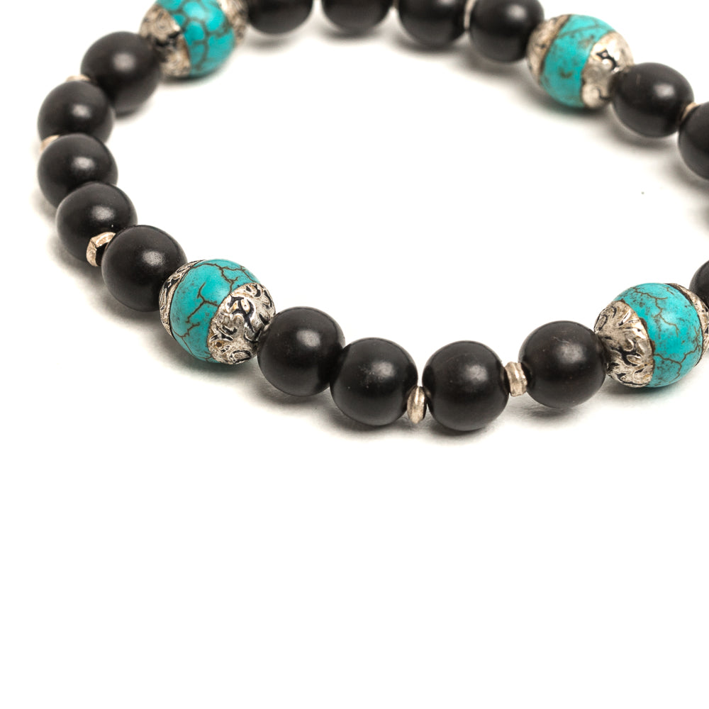 D'AMICO Bracciale Ameya + Elastico Legno Nero + Turchese Acquista Ora