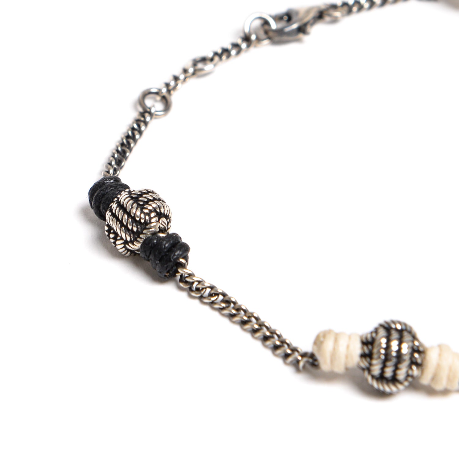 D'AMICO Bracciale Catenina + Palline Nodo Argento + Filo Cerato Offerta
