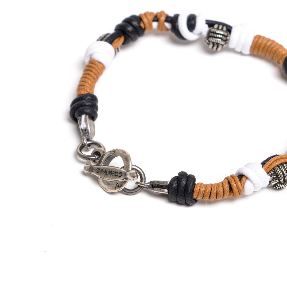 D'AMICO Bracciale Catenina Fili Cerati Annodati + Palline Nodo Offerta Pasqua