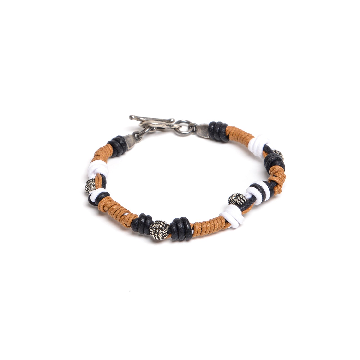 D'AMICO Bracciale Catenina Fili Cerati Annodati + Palline Nodo Offerta Pasqua