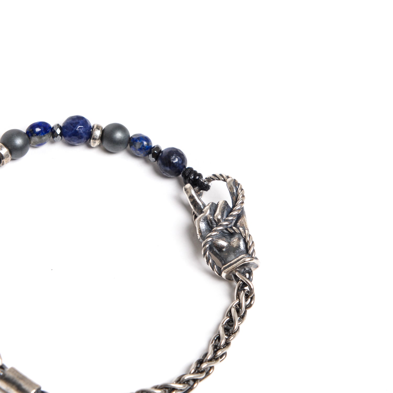 D'AMICO Bracciale Catenina Fusion Blu e "Horn" Saldi Di Fabbrica