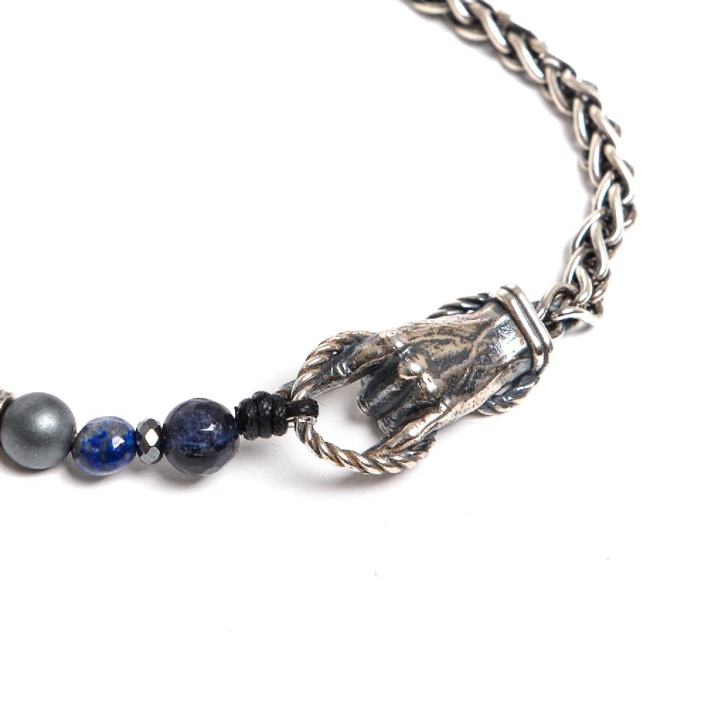 D'AMICO Bracciale Catenina Fusion Blu e "Horn" Saldi Di Fabbrica