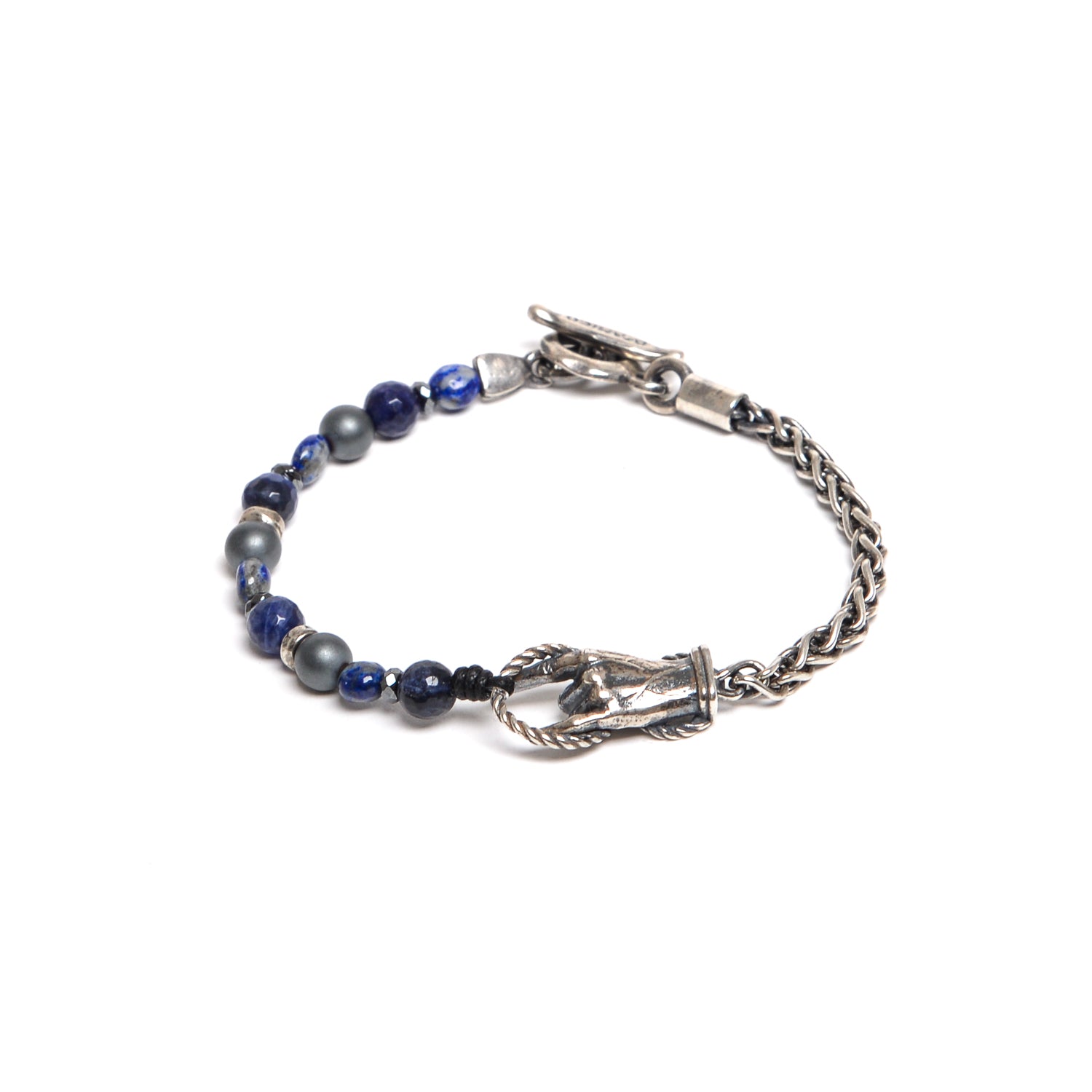 D'AMICO Bracciale Catenina Fusion Blu e "Horn" Saldi Di Fabbrica
