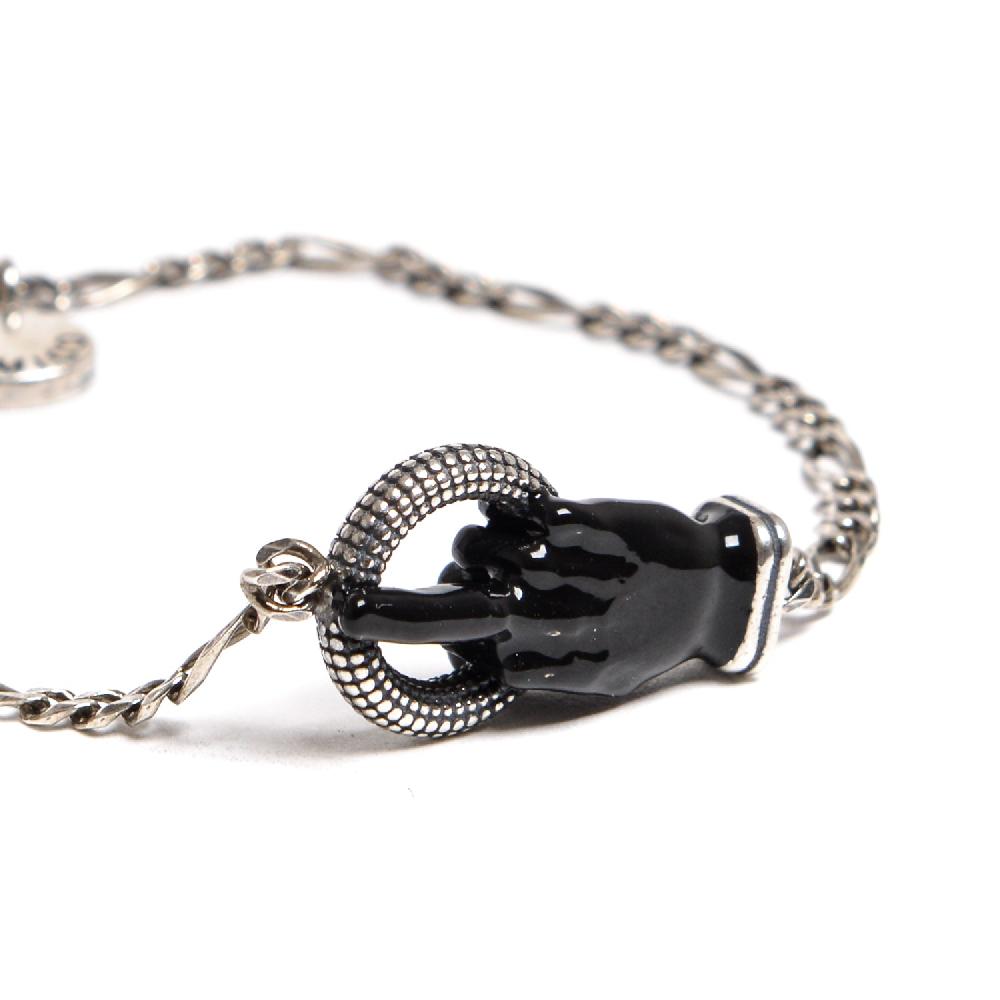 D'AMICO Bracciale Catenina con "Fuck" Laccato Nero I Più Venduti