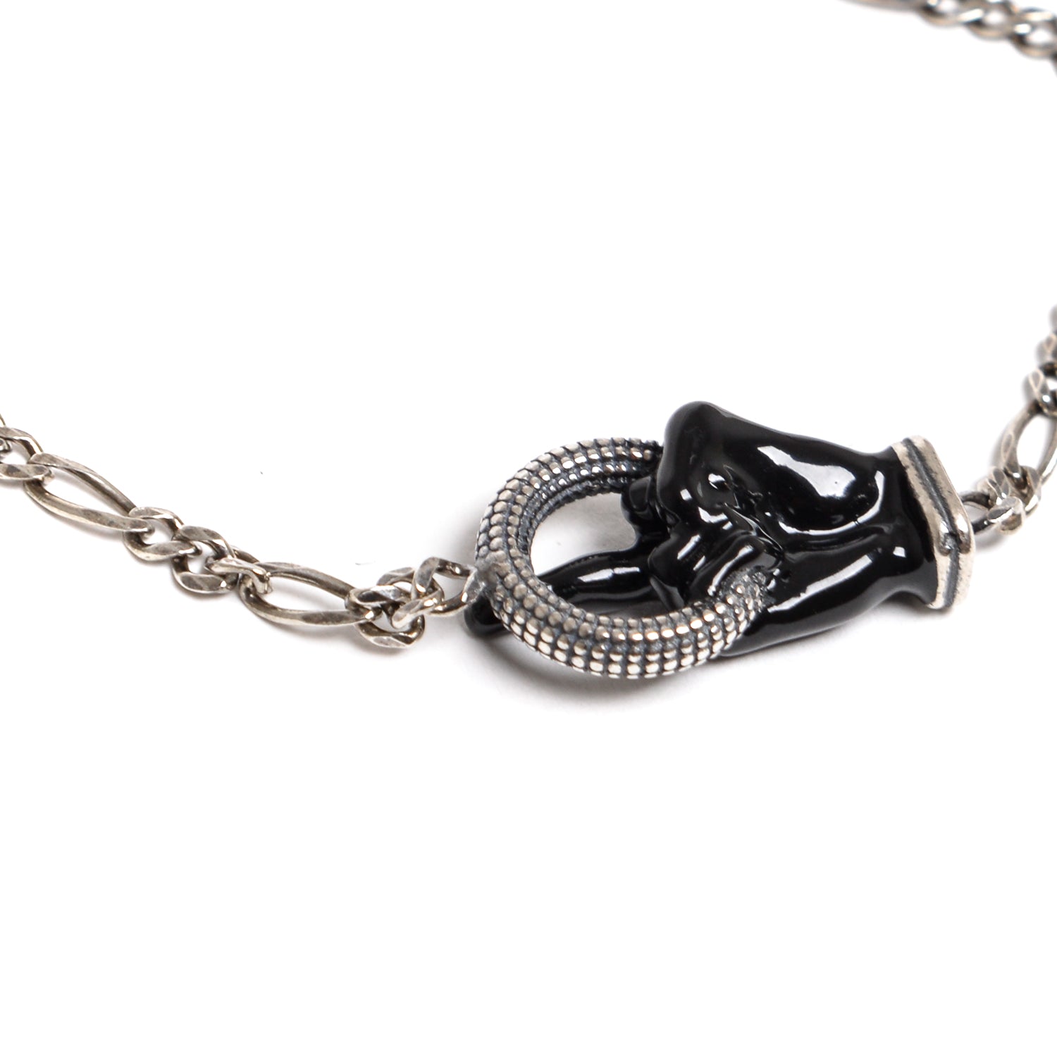 D'AMICO Bracciale Catenina con "Fuck" Laccato Nero I Più Venduti