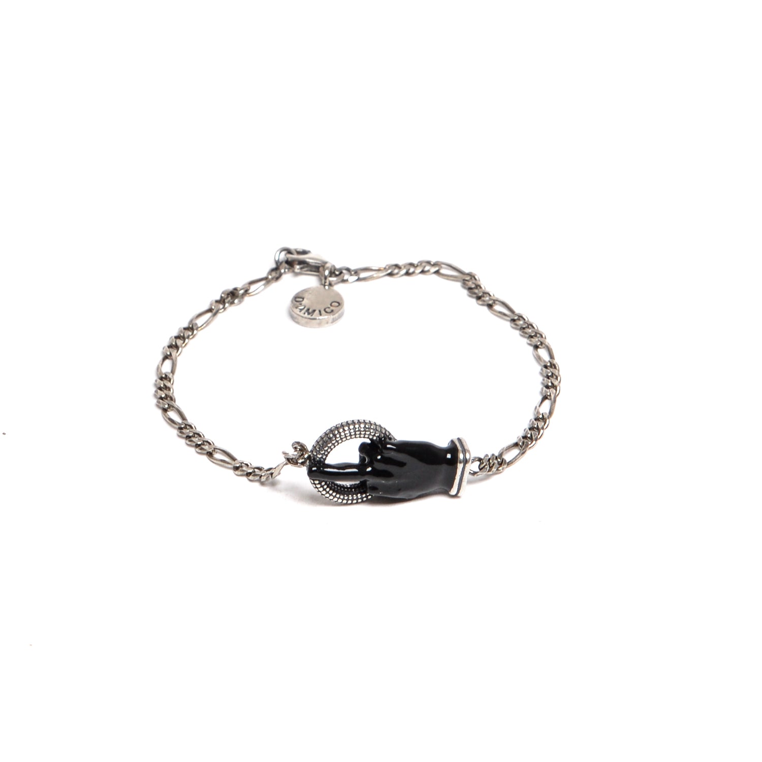 D'AMICO Bracciale Catenina con "Fuck" Laccato Nero I Più Venduti
