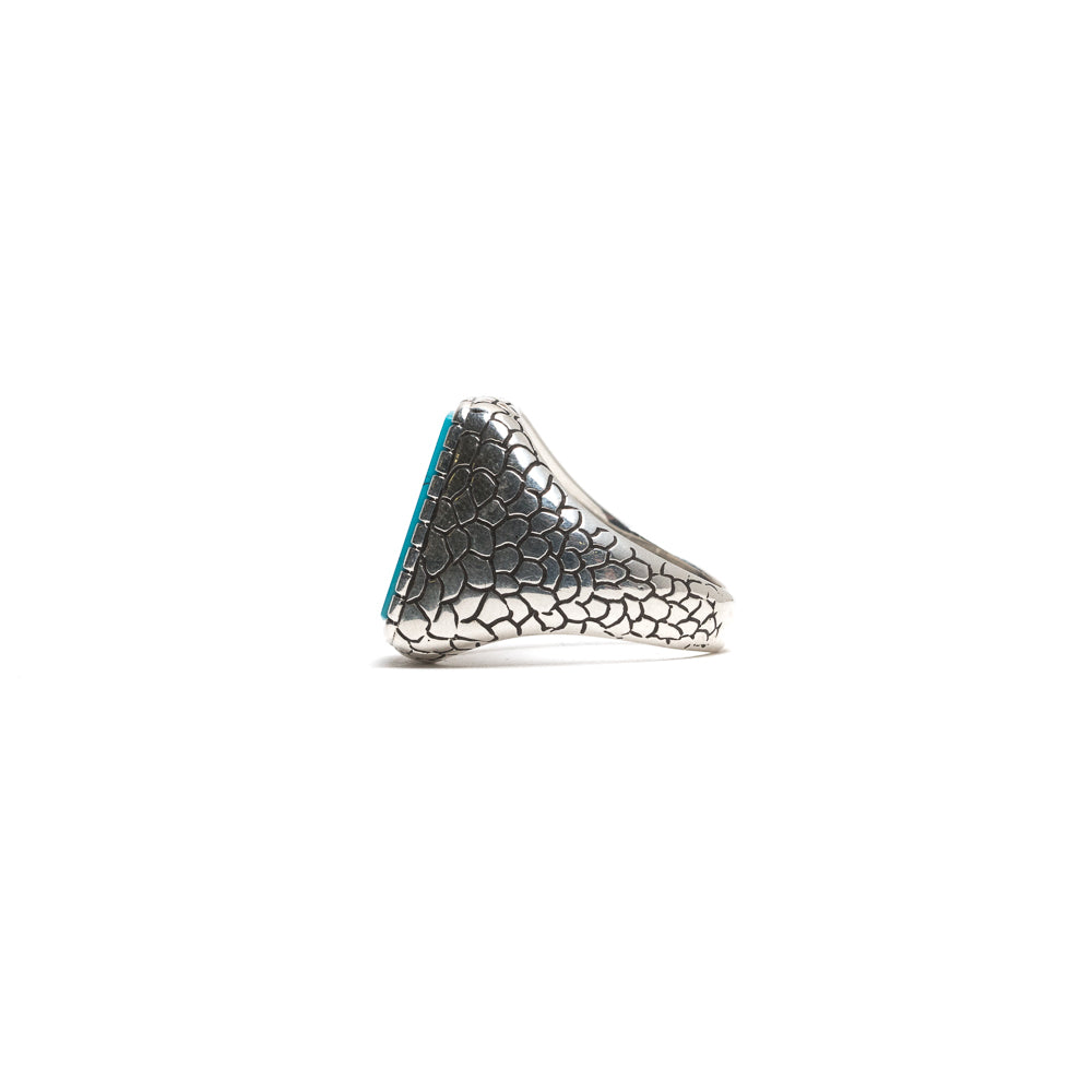 D'AMICO Anello Rettangolare Stampa Cocco + Turchese Promozione