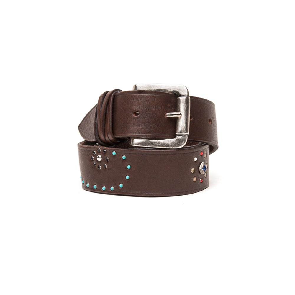 D'AMICO Cintura Texas Cuoio Butter + Borchie e Pietre