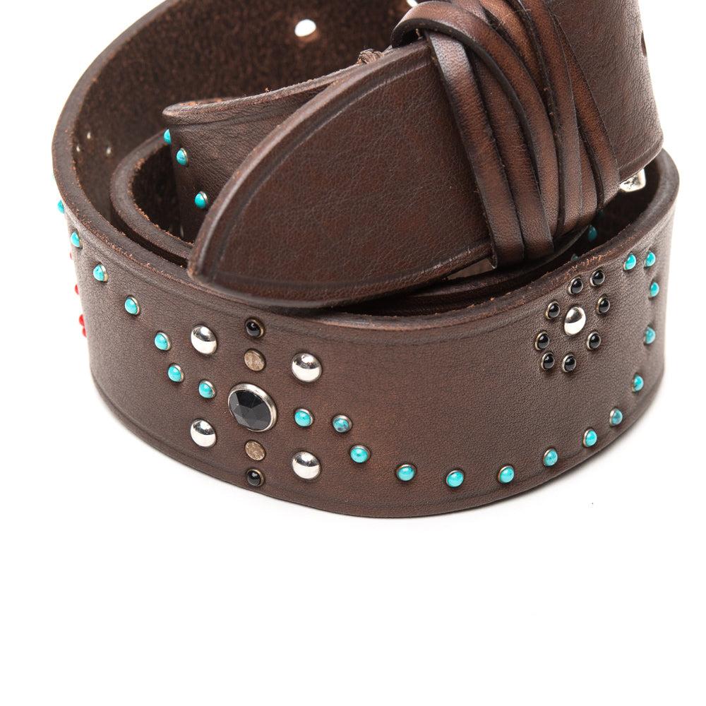 D'AMICO Cintura Texas Cuoio Butter + Borchie e Pietre Shopping Online