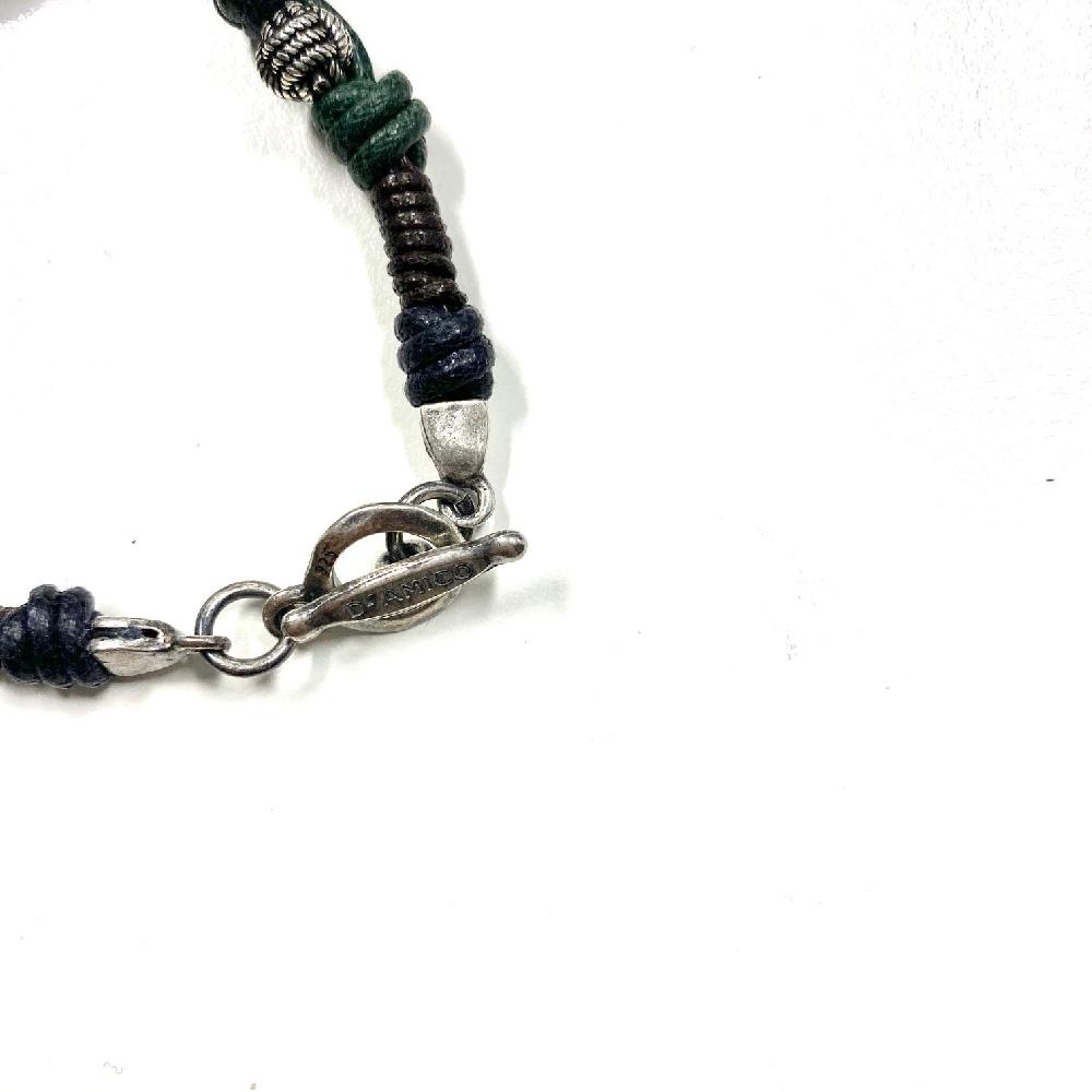 D'AMICO Bracciale Cotone Cerato + Palline Nodi Vendite Flash