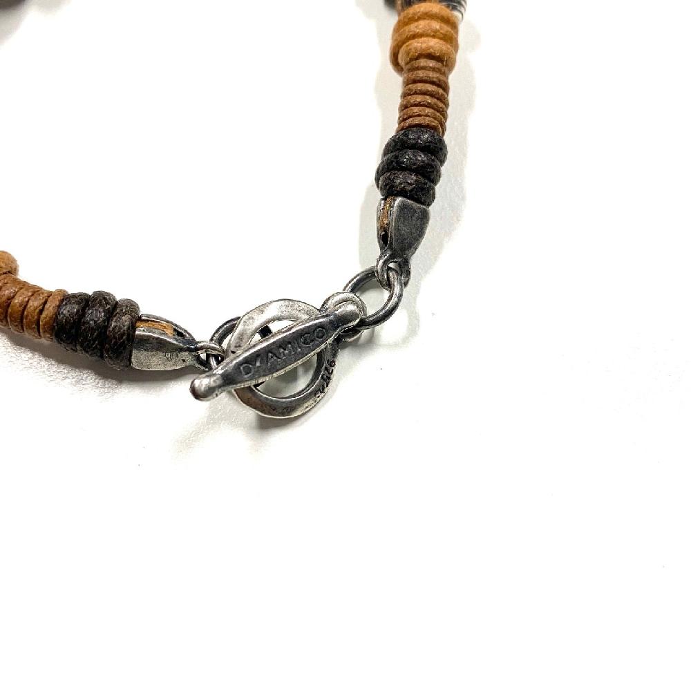 D'AMICO Bracciale Cotone Cerato + Palline Righe Negozio