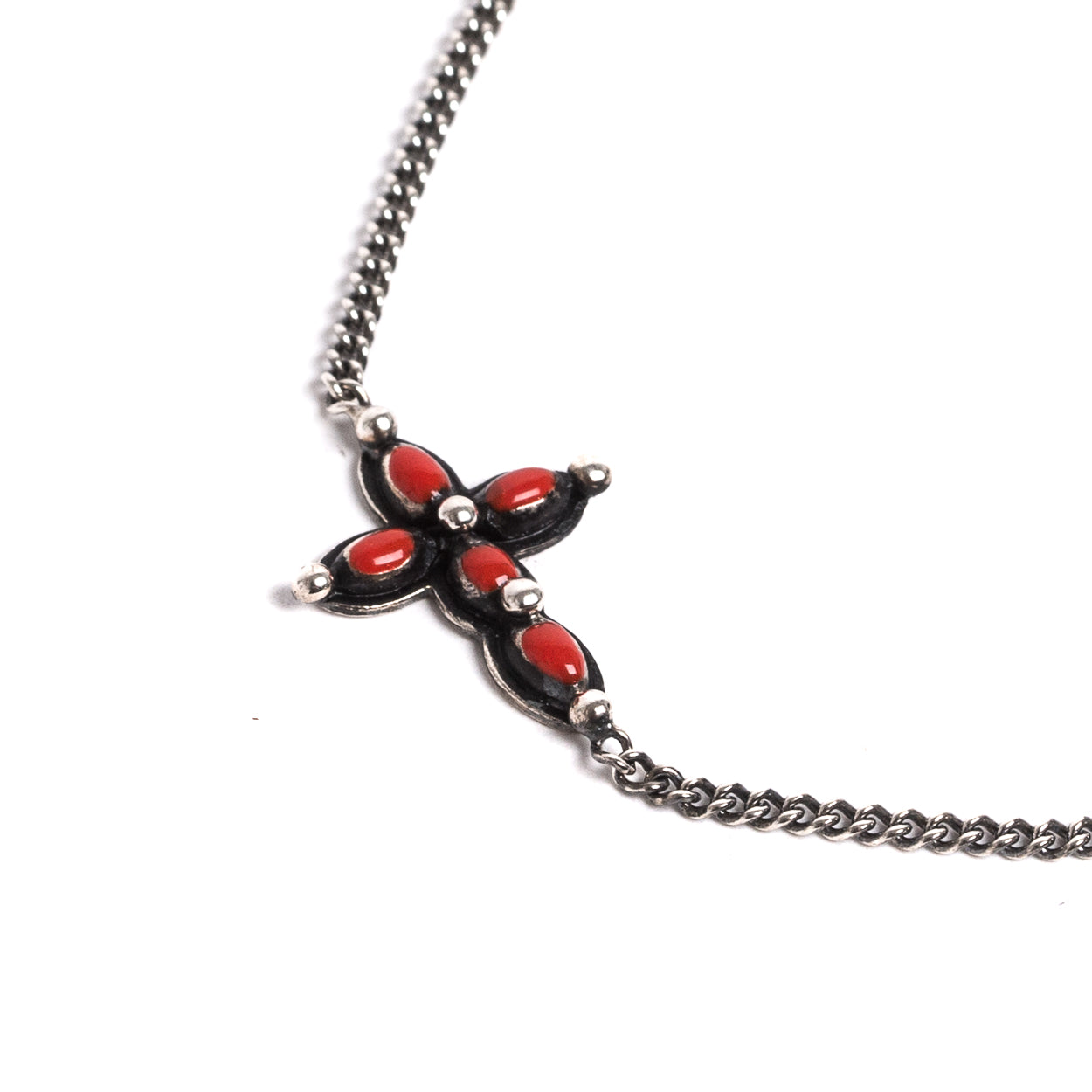 D'AMICO Bracciale Catenina + Croce Smaltata Corallo Affare Del Giorno
