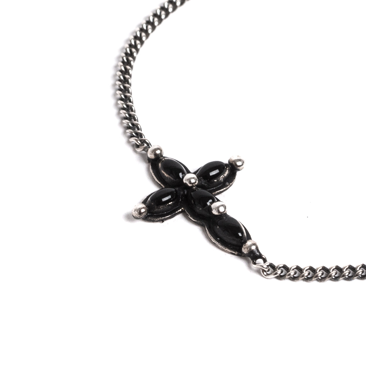 D'AMICO Bracciale Catenina + Croce Smaltata Nero Sottocosto