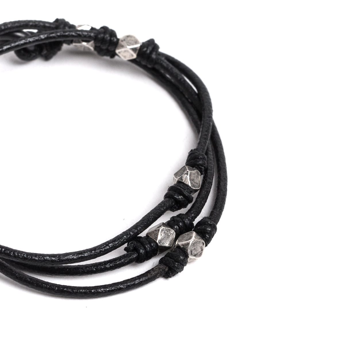 D'AMICO Bracciale Cuoio + Croce Palline e Pepite Novità