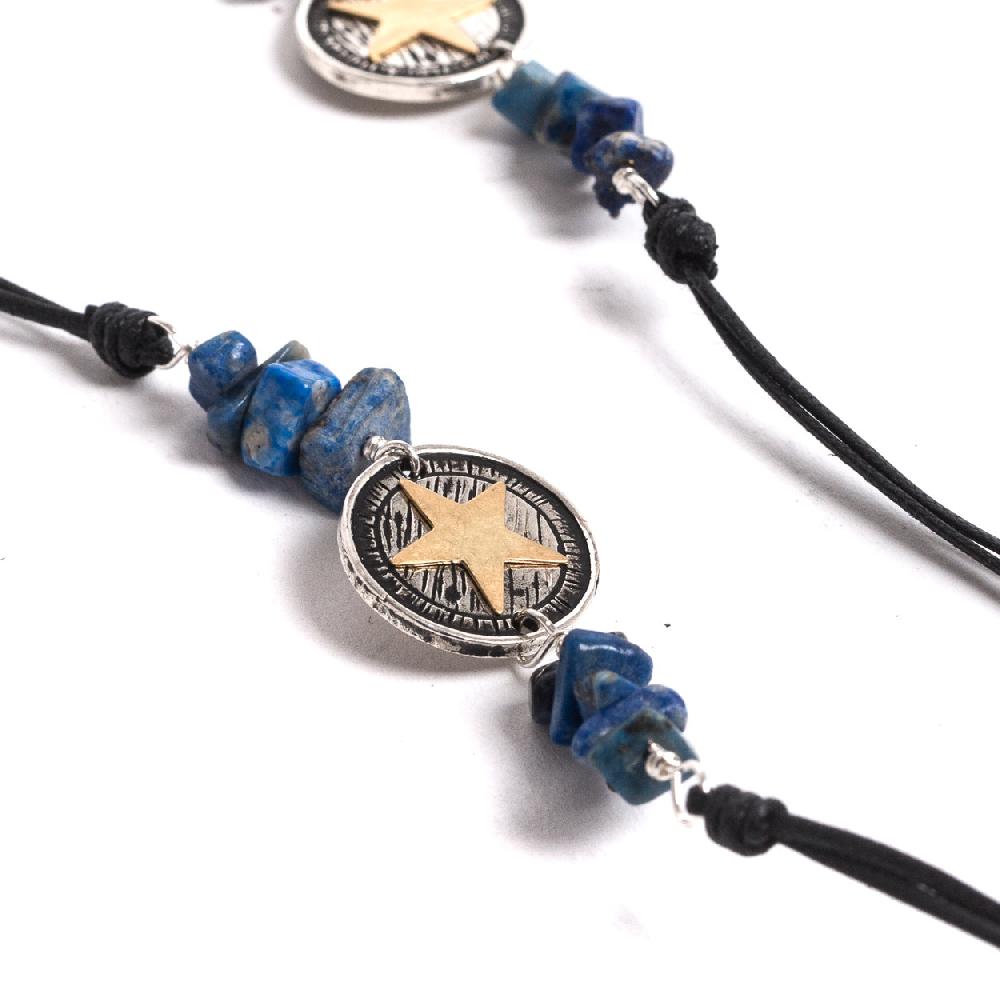 D'AMICO Collana Cordone Cerato + Stelline Presa