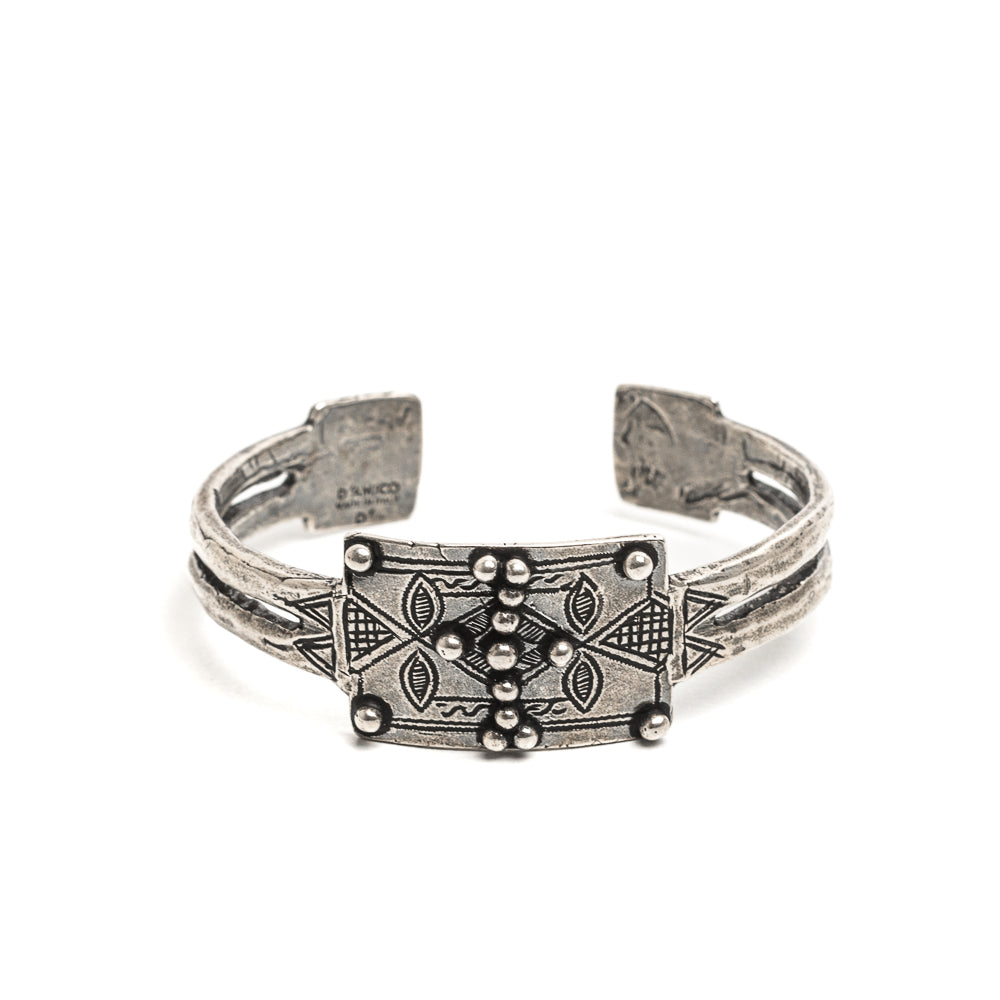 D'AMICO Bracciale Rigido Tuareg Piastra + Pallini Saldi Di Fabbrica