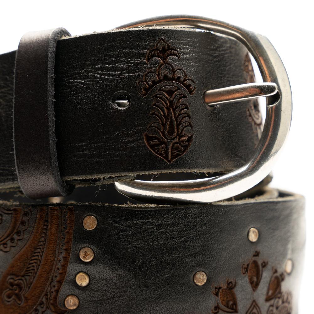 D'AMICO Cintura cuoio vintage Brown Laserato Pasley e Decorazioni Negozi Online