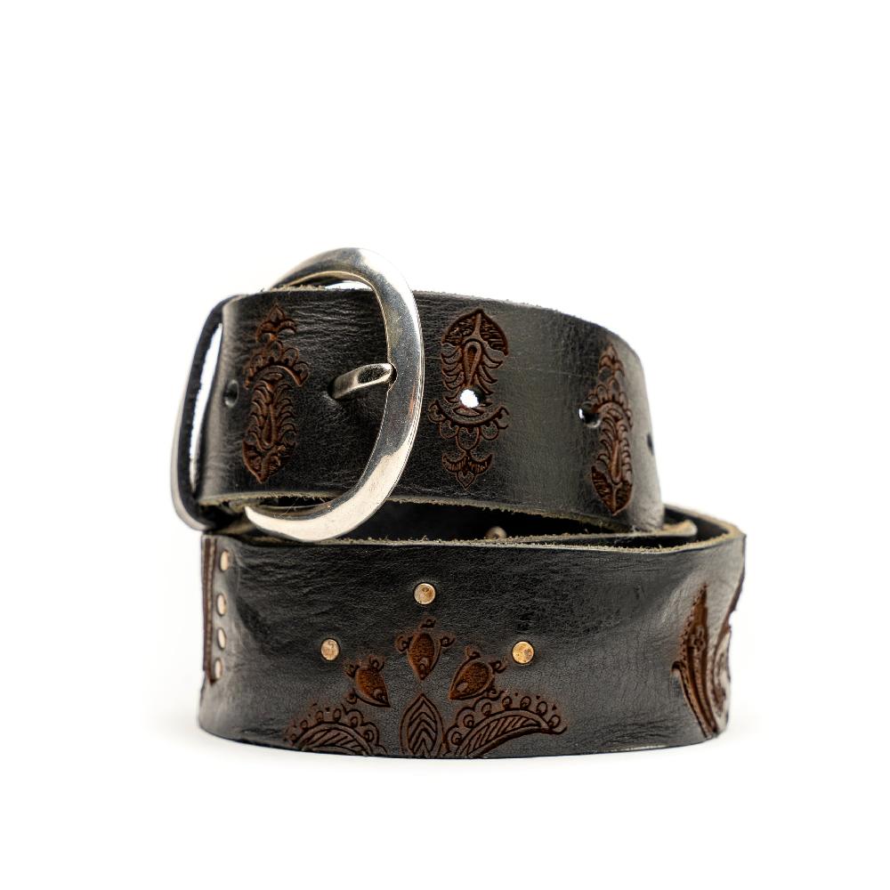 D'AMICO Cintura cuoio vintage Brown Laserato Pasley e Decorazioni Negozi Online